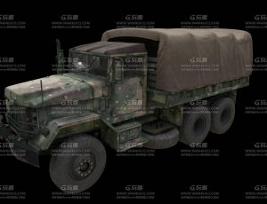 军事部队运输车Blend模型