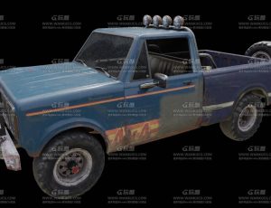 老旧改装皮卡车Blend模型