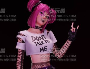 叛逆酷炫女孩Blend模型