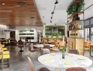 小清新风格餐厅超写实渲染场景Blend工程源文件