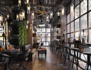 休闲高档酒吧超写实渲染场景Blend工程源文件