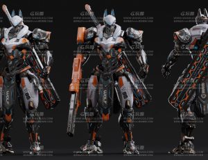 酷炫赛博机械战将芬格里Blend模型