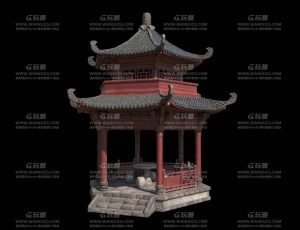 古代凉亭建筑Blend模型