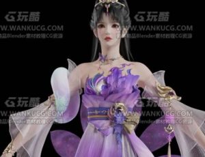 古代修仙美型美女角色Blend模型