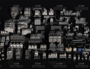 屋顶空调系统挂机模型包Blend资产库