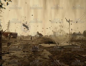 失去重力的科幻战场动画场景Blend工程源文件