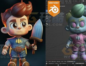 Blender全流程雕刻建模风格化王子与剑
