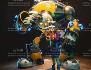 Blender创建风格化机器人与男孩场景大师课程