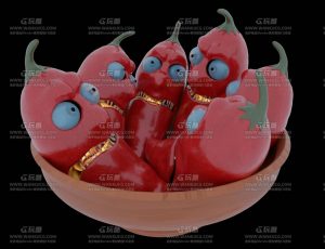 卡通辣椒Blend模型