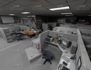 夜晚冷清的办公室Blend工程源文件