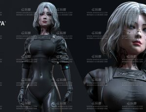 UE5素材—赛博朋克机械改造女孩