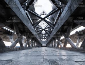 UE5素材—混凝土走廊场景