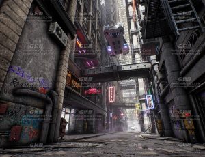 UE5素材—赛博朋克城市环境