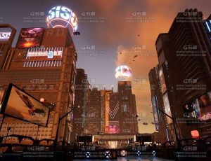 UE5素材—赛博朋克天空之城
