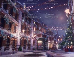 UE5素材—风格化的圣诞小镇