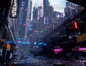 UE5素材—赛博朋克郊区