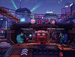 UE5素材—赛博朋克街机环境