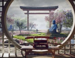 UE5素材—日本武士禅意花园