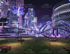 UE5素材—元宇宙未来科幻城市