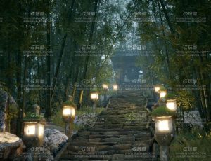 UE5素材—竹林寺庙