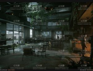 UE5素材—后世界末日废弃的咖啡店