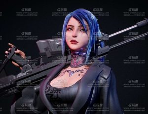 UE5素材—赛博朋克女孩伊芙琳