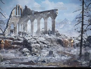 UE5素材—冬季哥特式寺庙