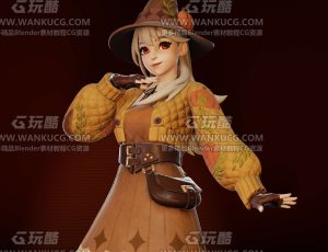 可爱万圣节魔法师Blend模型