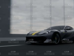 行驶在高架桥的法拉利场景Blend工程源文件