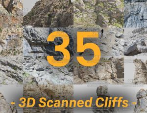 35+扫描高精度悬崖模型包Blend资产库