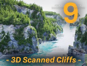 高精度扫描大西洋悬崖海岸线模型包Blend资产库