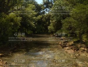 河流树林C4D工程源文件