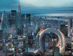 科幻大城市场景C4D工程源文件