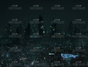 科幻赛博朋克大型城市夜景C4D工程源文件