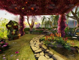 日出花园场景Blend工程源文件