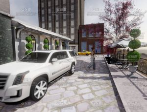 休闲小街场景Blend工程源文件