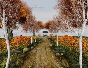 秋天小路环境场景Blend工程源文件