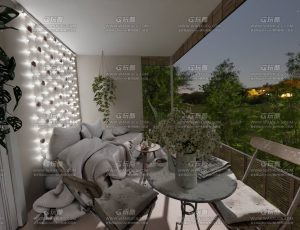 卧室阳台环境场景Blend工程源文件