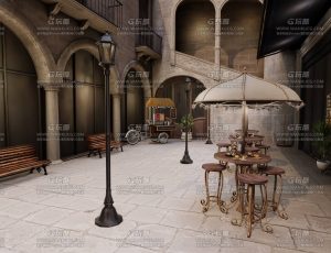 咖啡小吃摊场景Blend工程源文件