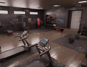 家庭健身房空间场景Blend工程源文件