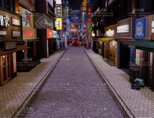夜晚购物街道场景Blend工程源文件