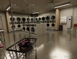 大型洗衣店场景Blend工程源文件