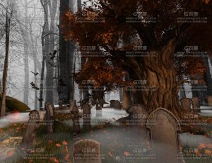 墓地小环境场景Blend工程源文件