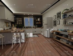 简单的厨房环境场景Blend工程源文件