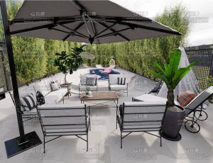 泳池休闲区场景环境Blend工程源文件