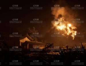 UE5素材—亚洲古代中国国风着火场景
