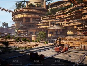 UE5素材—科幻岩石基地场景