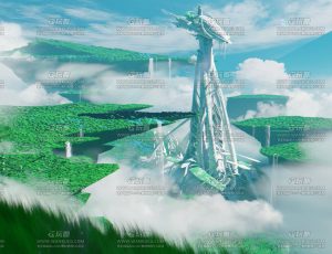 绿洲科幻城市环境场景Blend工程源文件