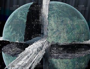 破碎星球空间场景Blend工程源文件