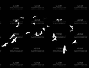 飞翔的鸟群动画Blend模型